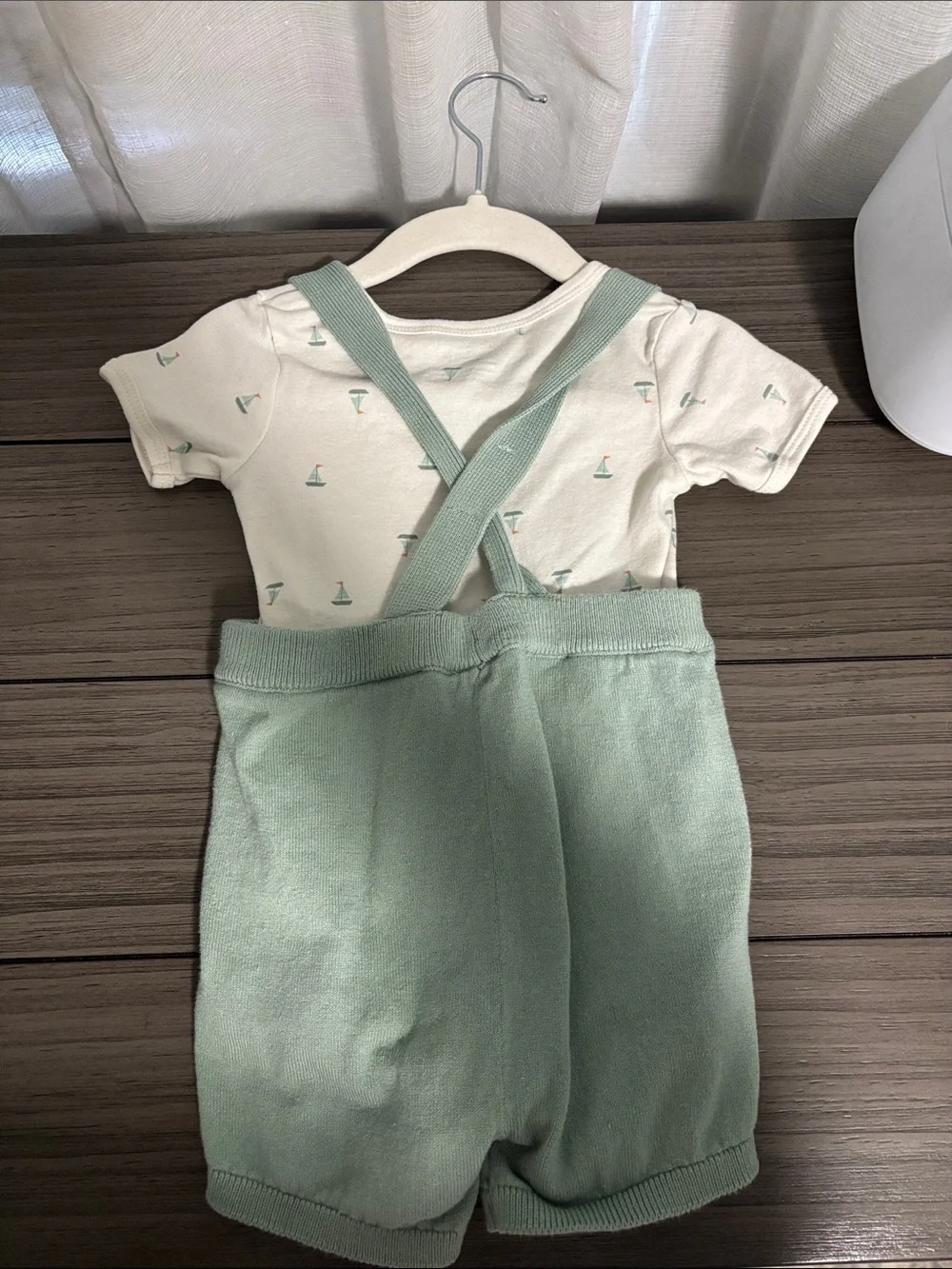 Carters 18m Green Knit Suspender Shorts